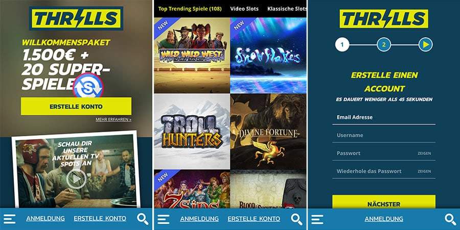 Thrills Mobile App