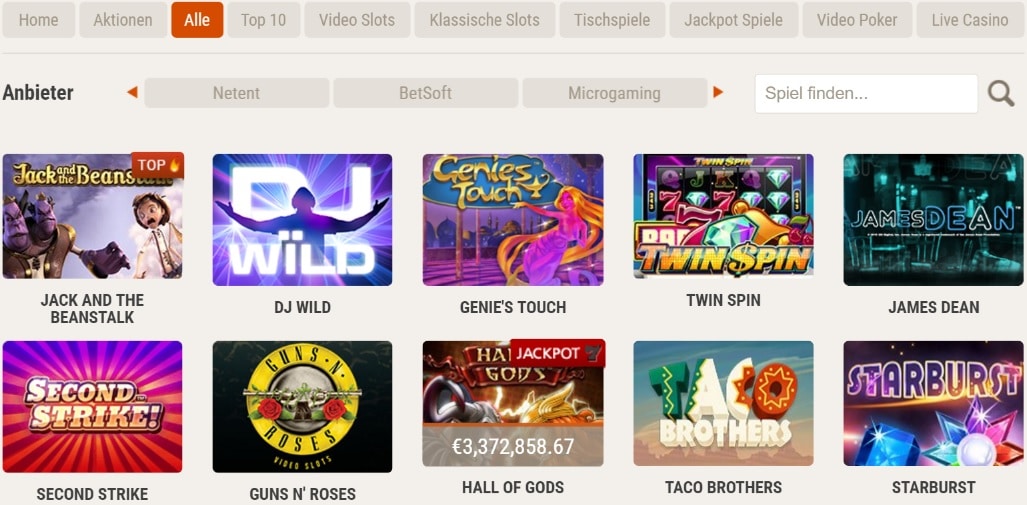 instacasino spiele