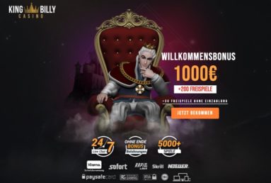 King Billy Willkommensbonus