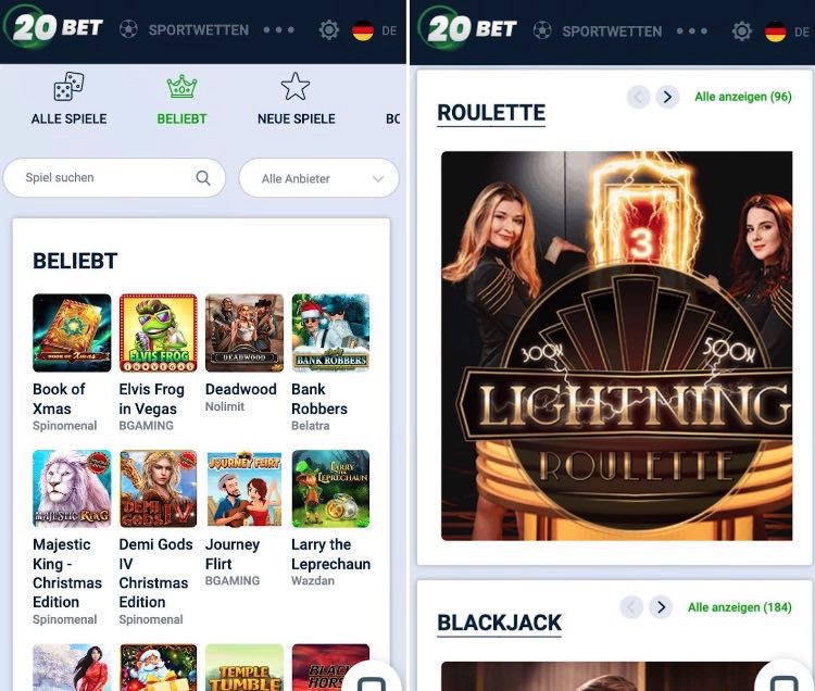 20Bet Casino mobil