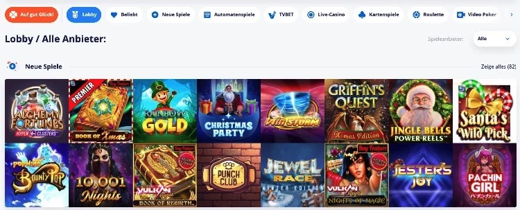 Vulkan Vegas Spiele