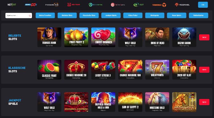 MyStake Casino Spieleangebot