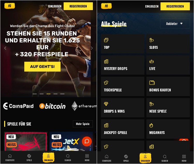 Fightclub Casino App