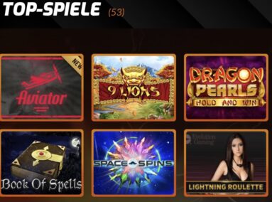 Casino Intense Spieleangebot