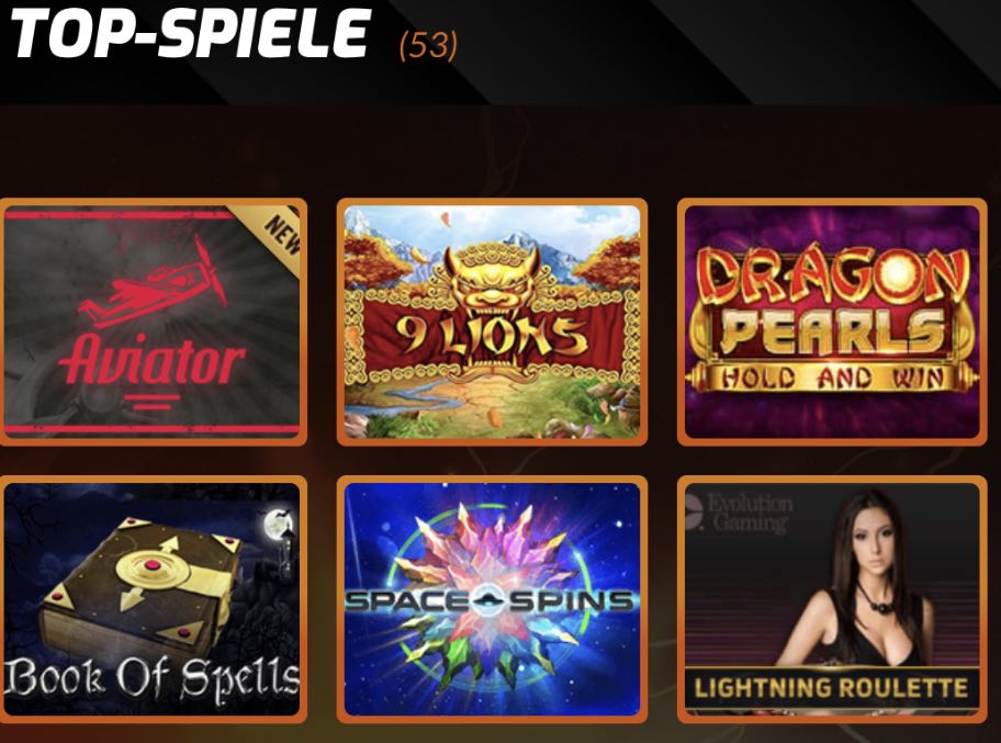 Casino Intense Spieleangebot