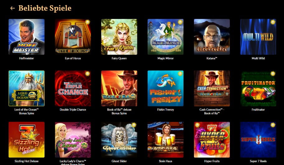 JackpotPiraten Casino Spieleauswahl